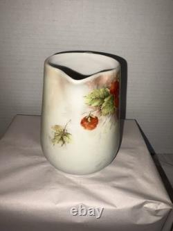 Swiss Langenthal Vintage Porcelain Hand Painted Cherry Coffee Pot Set 4pc