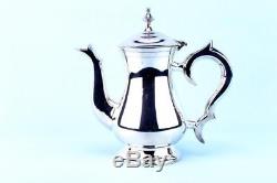 Tea Coffee Set on Tray Silver Plated Teapot Pot Creamer Traditional Vintage Engl