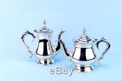 Tea Coffee Set on Tray Silver Plated Teapot Pot Creamer Traditional Vintage Engl
