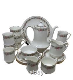 Tea Set Paragon Multi Belinda Floral Bone China Coffee Pot Cups VintageDQ
