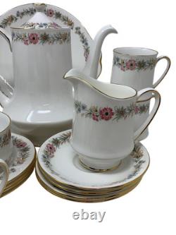 Tea Set Paragon Multi Belinda Floral Bone China Coffee Pot Cups VintageDQ