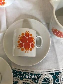 Thomas China Germany Coffee set 1960's Medallion Perfect unused condition