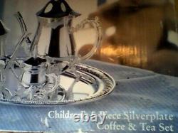 Towle Children's 5-piece Silverplate Coffee & Tea Set Vintage 1990's
