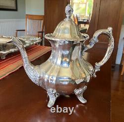 Towle Grand Duchess Vintage Silverplate 5 Pc Tea Coffee Set & Tray E. P6955 Oval