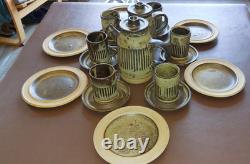Tremar Cornish Pottery, Vintage handmade stonewear, 20 piece studio coffee set