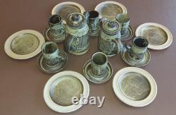 Tremar Cornish Pottery, Vintage handmade stonewear, 20 piece studio coffee set