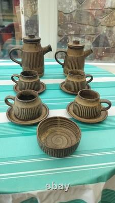Tremar Pottery Vintage Cornish Studio Pottery Coffee Set