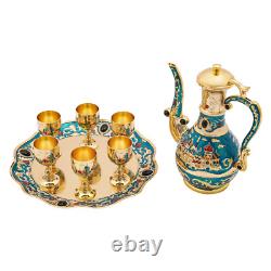 Turkish Tea Set Vintage Coffee Set With Pot with6 Cups for Wedding Christmas