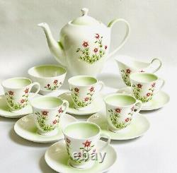 Tuscan Coffee Set cups saucers English bone china Meadow Sweet vintage
