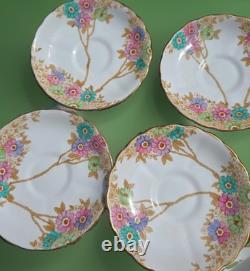 Tuscan Plant Vintage Fine English Bone China Coffee Set for Four c1930s