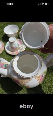 Tuscan Plant Vintage Fine English Bone China Coffee Set for Four c1930s