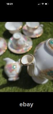 Tuscan Plant Vintage Fine English Bone China Coffee Set for Four c1930s