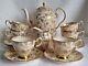 Tuscan Vintage Coffee Set For 6, Dubarry Rose, Rare, Pink China, Rosebuds, Gold