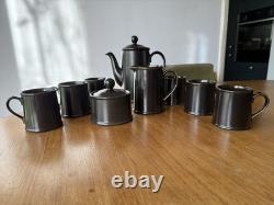 Ulster Ceramics Ireland Coffee Set Dark Brown 1970s Vintage Excellent Condition
