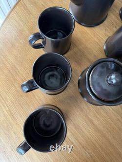 Ulster Ceramics Ireland Coffee Set Dark Brown 1970s Vintage Excellent Condition