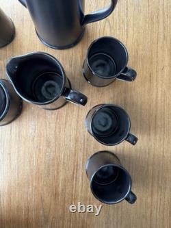 Ulster Ceramics Ireland Coffee Set Dark Brown 1970s Vintage Excellent Condition