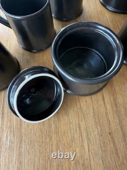 Ulster Ceramics Ireland Coffee Set Dark Brown 1970s Vintage Excellent Condition