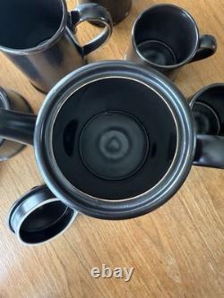 Ulster Ceramics Ireland Coffee Set Dark Brown 1970s Vintage Excellent Condition