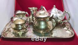 Unknown Vintage EPNS silver plated HEAVY 6pc Tea and Coffee set and serving tray