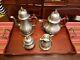 Very Rare Find! John Somers Brazil Vtg Pewter 8 Pc Coffee Tea Set Withwood Tray