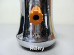 VINTAGE 1930s FARBERWARE CHROME & BUTTERSCOTCH BAKELITE 3-PC. COFFEE SET