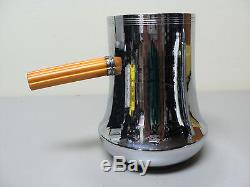 VINTAGE 1930s FARBERWARE CHROME & BUTTERSCOTCH BAKELITE 3-PC. COFFEE SET