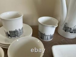 VINTAGE 60s Villeroy & Boch Amsterdam Coffee Set Pot, Creamer, Sugar, 6 Cups +