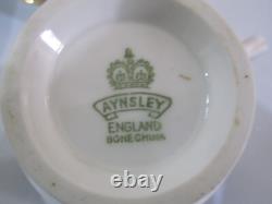 VINTAGE, Aynsley WINTON BLUE, BONE CHINA Gilded FULL Coffee Set 1930's, UNUSED