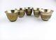 Vintage Brass Set Of 5 Arabic Coffee Cups Etched