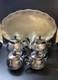 Vintage Coffee/tea Set Of 5 Pc Tea/coffee/milk Pots, Sugar Bowl & Melchior Tray