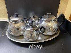 VINTAGE Coffee/Tea Set Of 5Pc Teapot, Coffee Pot Milk Pot, Sugar Bowl & Tray USSR