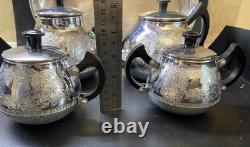 VINTAGE Coffee/Tea Set Of 5Pc Teapot, Coffee Pot Milk Pot, Sugar Bowl & Tray USSR