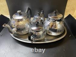 VINTAGE Coffee/Tea Set Of 5Pc Teapot, Coffee Pot Milk Pot, Sugar Bowl & Tray USSR