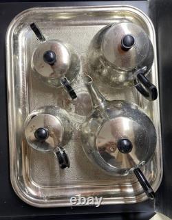 VINTAGE Coffee/Tea Set Of TRAY & 4 Pc Tea/coffee/ Pots, Milk pot Sugar Bowl USSR