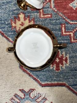 VINTAGE EPIAG CHINA GOLD LUSTRE COFFEE SET X6 Czechoslovakia Jug, Sugar Bowl