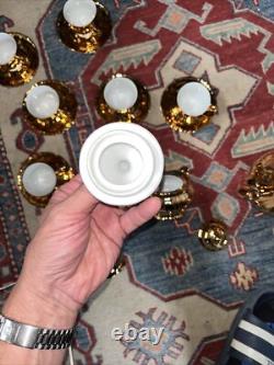 VINTAGE EPIAG CHINA GOLD LUSTRE COFFEE SET X6 Czechoslovakia Jug, Sugar Bowl