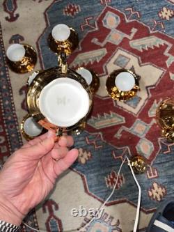 VINTAGE EPIAG CHINA GOLD LUSTRE COFFEE SET X6 Czechoslovakia Jug, Sugar Bowl