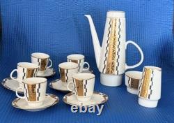 VINTAGE Freiberger Porzellan coffee/ espresso set -mid-century 1950's geometric