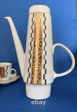 VINTAGE Freiberger Porzellan coffee/ espresso set -mid-century 1950's geometric