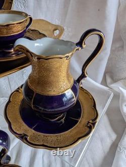 VINTAGE GRAF VON HENNEBERG PORZELLAN ILMENAU GERMANY ECHT KOBALT COFFEE SET 15pc VINTAGE GRAF VON HENNEBERG PORZELLAN ILMENAU GERMANY ECHT KOBALT COFFEE SET 15pc
