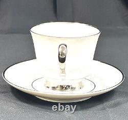 VINTAGE HEINRICH BAVARIA Platinum Arc Tea Cup Saucer Set Coffee 20 Pc Selb RARE