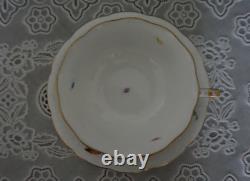 VINTAGE Herend Fruits and Flower Gold Trim Tea Cup and Saucer #734, Hungary