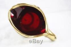VINTAGE ITALY MURANO 15 PIECE RED RUBY ART GLASS 24k GOLD GILDED COFFEE SET
