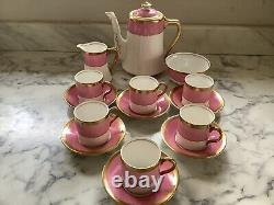 VINTAGE ROYAL ALBERT 1st Gr. PINK COFFEE SET 15PCS CABINET CONDITION