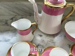 VINTAGE ROYAL ALBERT 1st Gr. PINK COFFEE SET 15PCS CABINET CONDITION