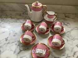 VINTAGE ROYAL ALBERT 1st Gr. PINK COFFEE SET 15PCS CABINET CONDITION