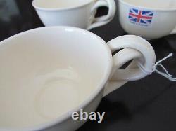 VINTAGE ROYAL CREAMWARE -SET of 4 TEA CUPS & SAUCERS Coffee Cups England Leeds