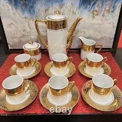 VINTAGE ROYAL CROWN IMPERIAL 15 Pc Tea Coffee Set 22k gold 11/924