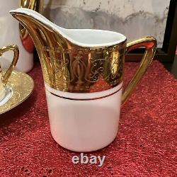 VINTAGE ROYAL CROWN IMPERIAL 15 Pc Tea Coffee Set 22k gold 11/924