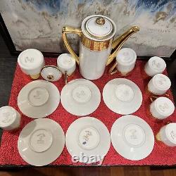 VINTAGE ROYAL CROWN IMPERIAL 15 Pc Tea Coffee Set 22k gold 11/924